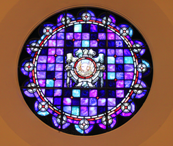 the Rose stained glass window